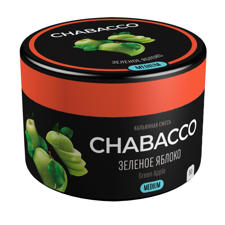 Chabacco Medium Green Apple (Зеленое яблоко), 50 гр