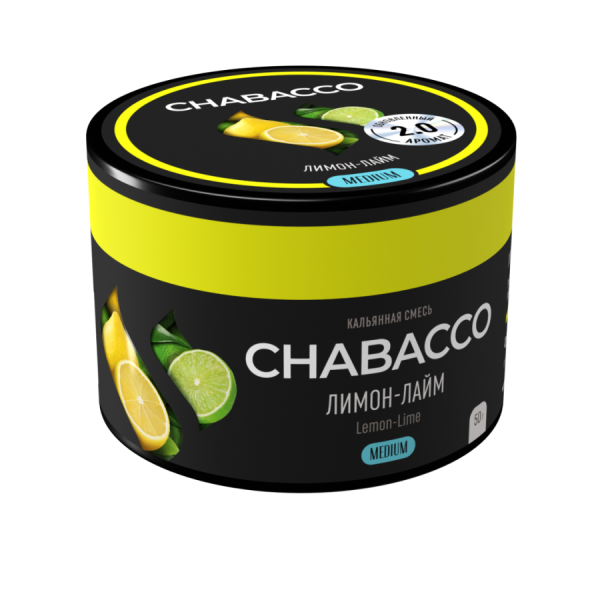 Chabacco Medium Lemon-Lime 2.0 (Лимон-Лайм) Б, 50 гр